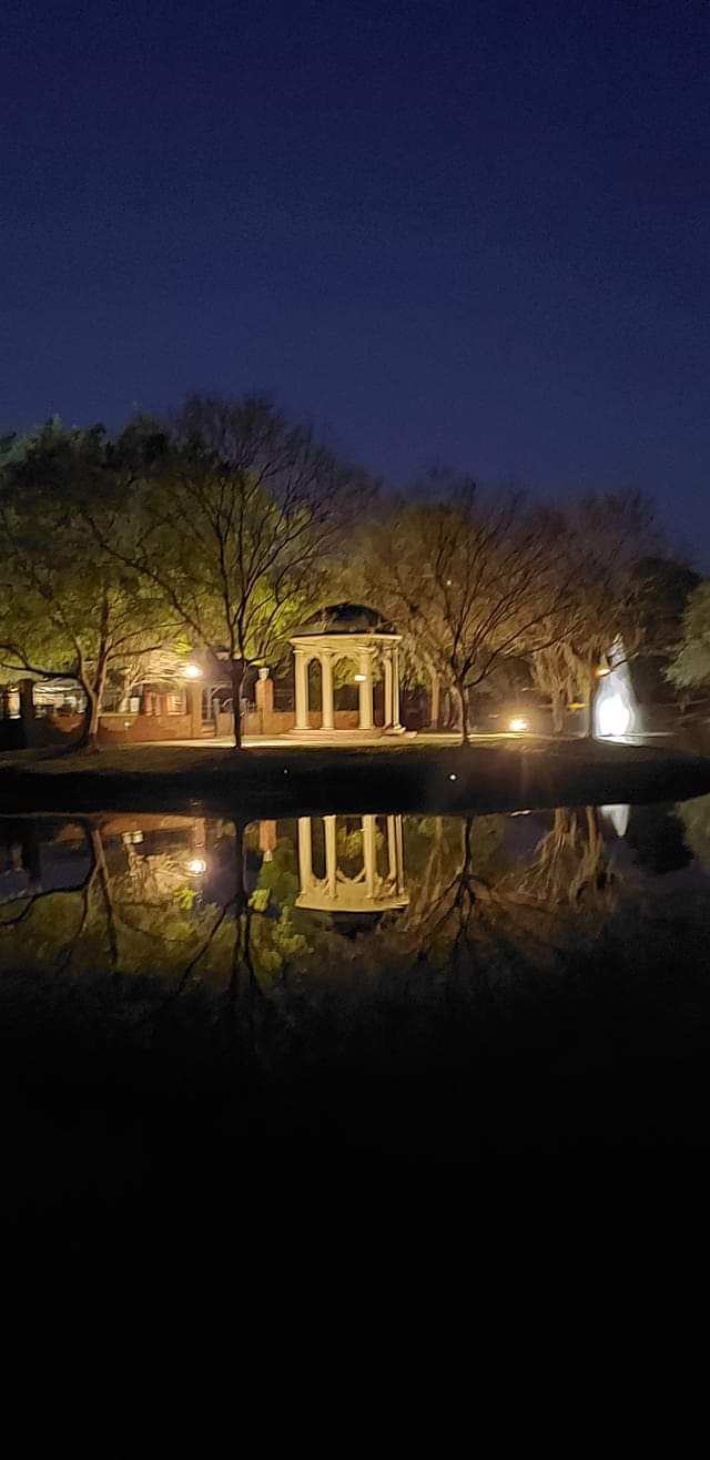 Brickyard gazebo at night